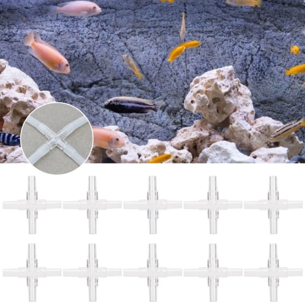 10 kpl Pehmeä letku 4-tieliitin akvaarion halkaisija akvaarioliitoksen ilmapumpun sovitin
