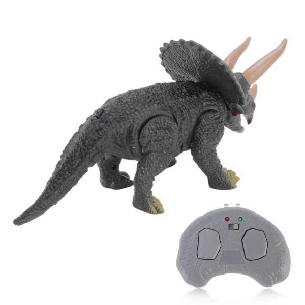 RC Dinosaur Toy Simulering Fjernkontroll Triceratops Toy Walking Ben Glødende øyne Åpning Munn for gutter Jenter