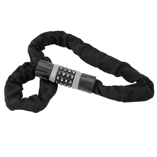 4-cifret kombinationskodelås Anti-tyveri stålkædelås til cykelglasdør (grå+sort)
