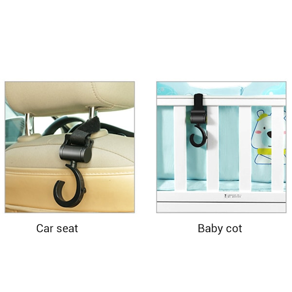 2PCS Baby Barnvagnskrok Barnvagnstillbehör Spädbarnsklämmor För Barnvagnstillbehör För Väska Kopp Flaskhållare