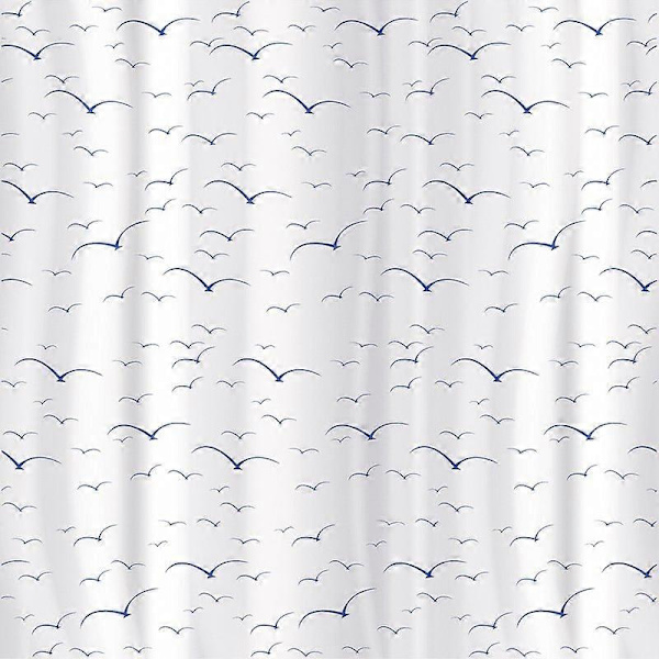 Duschdraperi 180x180cm Vattentät Textil Polyester 12 Ovala Ringar