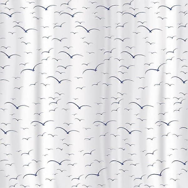Dusjforheng 180x180cm Vanntett Tekstil Polyester 12 Ovale Ringer