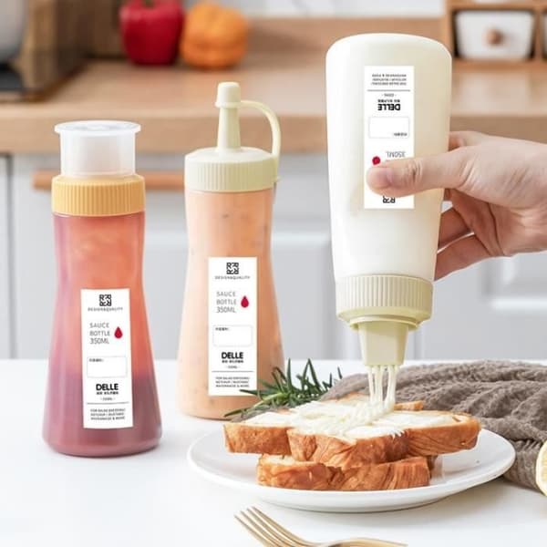 350 ml Dressing-shaker (2-pak) - Mixer til salatdressing, sirup, olie - Hvid