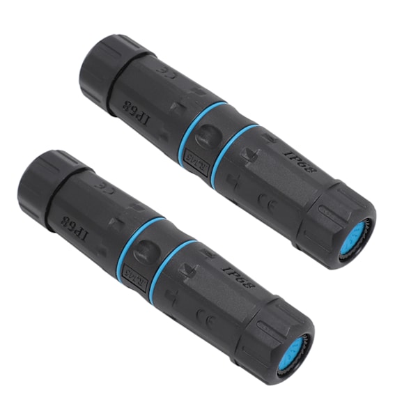 2 stk LAN-kabelkontakt Beskyttet Hunn til Hunn IP68 Vanntett Slagfast Ethernet-kobling for CAT5 CAT5E-kabel