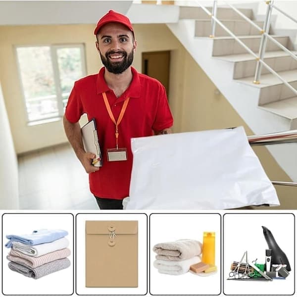100-pack poly-postpåsar för kläder, 250x350 mm extra starka vattentäta självhäftande fraktpåsar