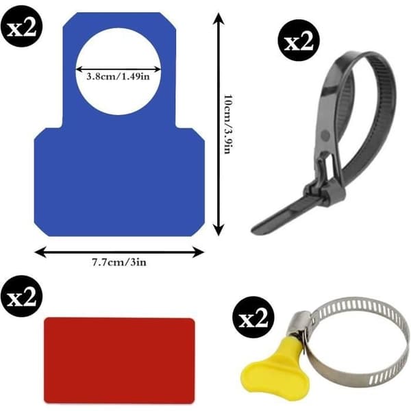 Poolslangeholdere, rivefaste, punkteringsfrie, poolslangetilbehør (30-37 mm) blå