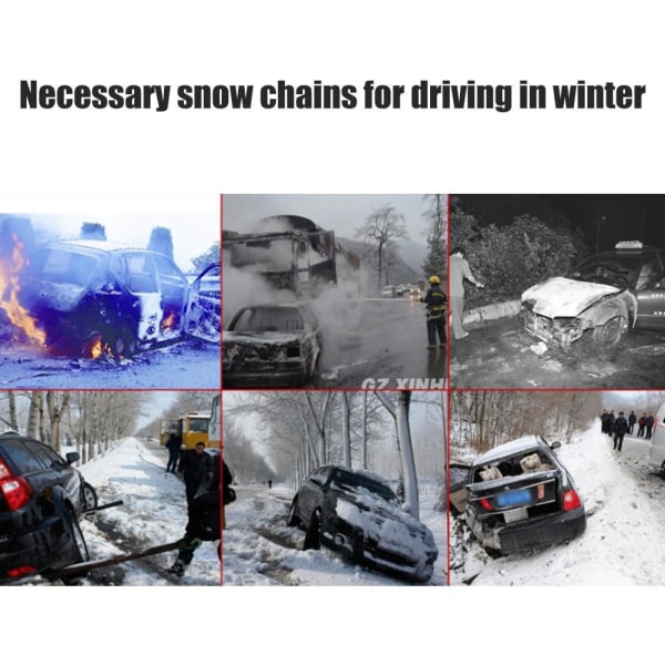 Bilsnökedjor Anti-slip Emergency Tire Straps Vinter Portabla hjulkedjor för och lastbilar