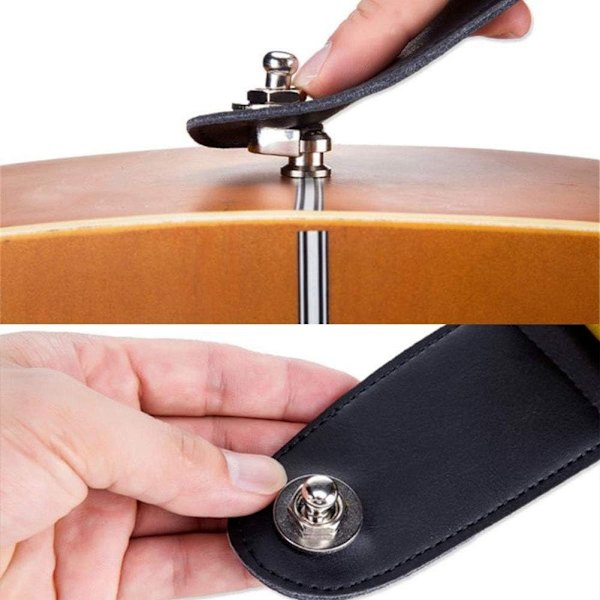 6-pack Remsatslåsset med knappar, säkerhetslås med snabbkoppling för akustisk gitarr, ukulele, Martin, banjo, elgitarr och basgitarr