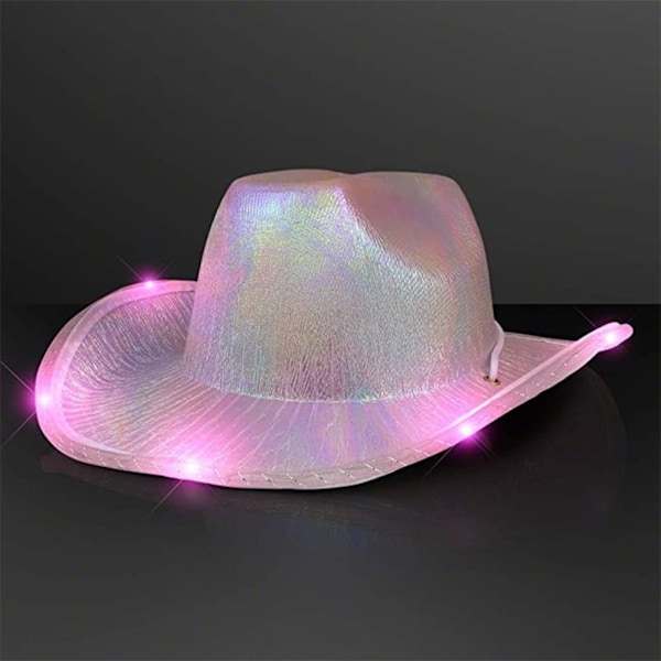 Ljus upp cowgirl hatt färgglad cowboy hatt halloween jul cowgirl klä upp kostym accessoarer roliga festhattar