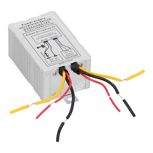 DC24V till 12V Strömkonverterare 5A 60W Silver för Bil Marin Sol Vind Energi
