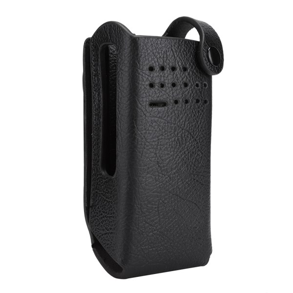 Hårdt PU lædertaske med rygclips/nylon skulderrem til Motorola GP328D Walkie Talkie