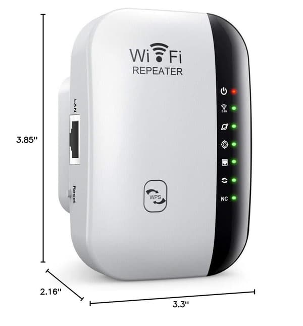 WiFi-forstærker, internetsignalforstærker med Ethernet-port, opsætning med ét tryk, understøtter AP-tilstand