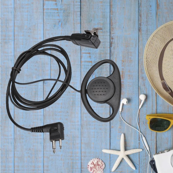 D-formad hörsnäcka med PTT-mikrofonheadset för Motorola Walkie Talkie - 2-pack