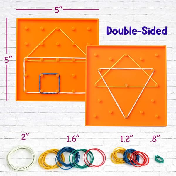 6-pak dobbeltsidet Geoboard matematik manipulerende materiale Array Block Geo Board, pædagogisk legetøj til børn
