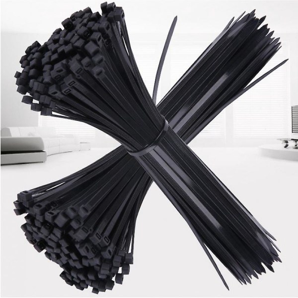 2 stk selvlåsende sort nylon slangeklemmer, 3200 Gb, 2,5 mm bredde, 100 stk./pk.