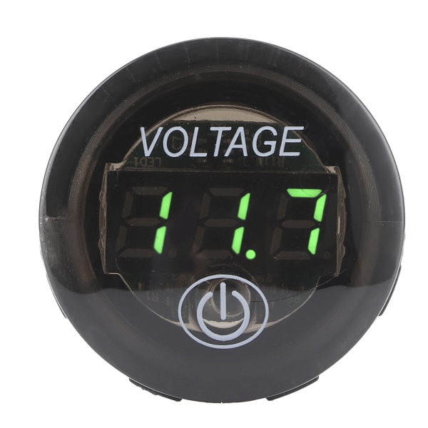 Universal LED DC Digital Voltmeter Spenningsmåler Bilbatterimåler 12‑24V W/ Touch SwitchGreen