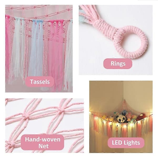 Stuffed Animal Hammock with LED Lights, Doll Hanger