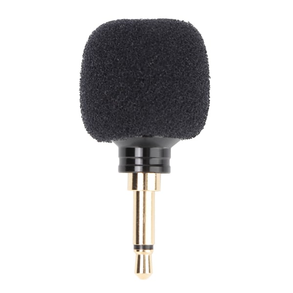 3,5 mm svart bærbar mini trådløs mikrofon for mobiltelefonopptak (monoaural plugg)