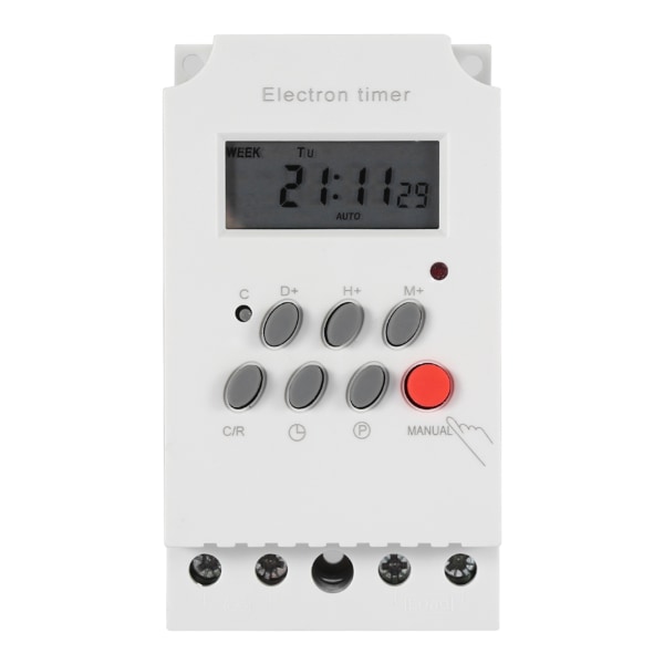 KG316T-II 30A digitaalinen kellokytkin ohjelmoitava elektroninen kellokytkin (AC 110V) - valkoinen - 1 kpl