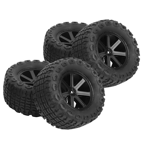 4 kpl 1/10 RC-auton renkaita kumia OffRoad-ajoneuvon renkaat Sqaure Tooth Wheel Tires HIMOTO DREKKERille (Musta 10056)