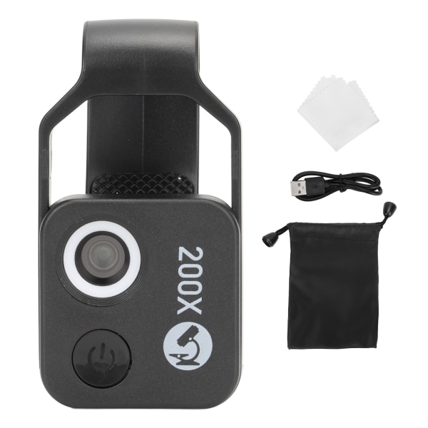 Lommemikroskop med LED-lys og CPL til Jadestone Metal - Mini Phone Clip Design