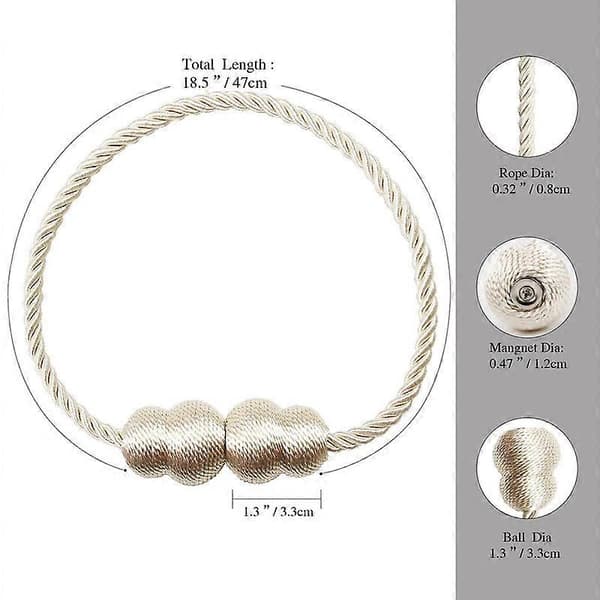 Magnetic Curtain Tiebacks Rope Decorative Curtain Tiebacks