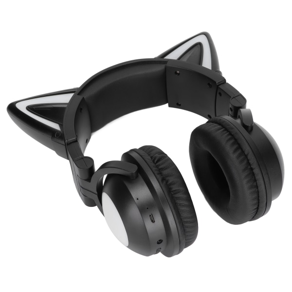 Cat Ear Bluetooth Headset Stereo Headset med mikrofon LED Søt Cat Headset for jenter og barn