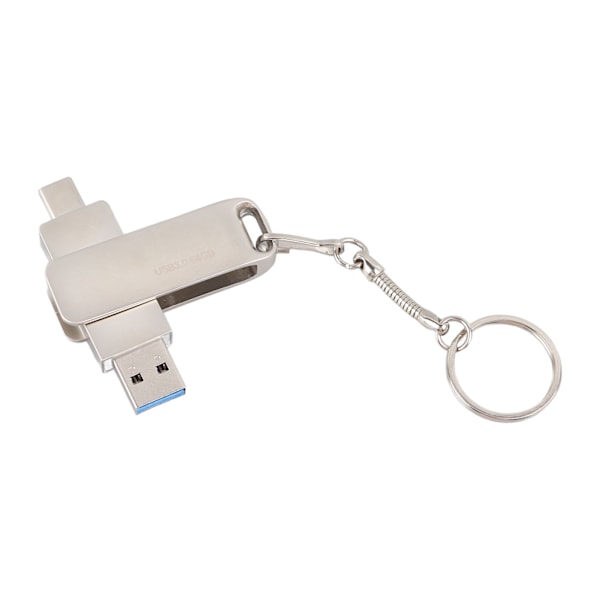 Metal U Disk 2 i 1 Drejelig 64GB Type C Dobbelt Port Metal USB Flash Drive til U Disk Android Computer