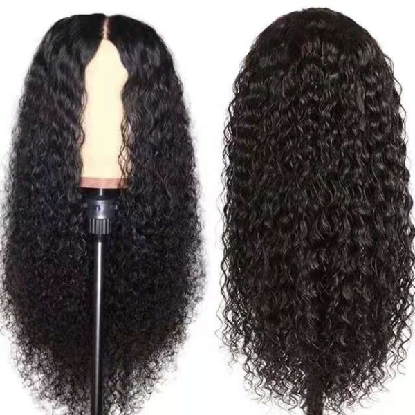 14 tums korta vågiga peruker Deep Wave Spets Frontal Peruker Brasilianskt hår Peruker för svarta kvinnor Natursvart 150 % densitet