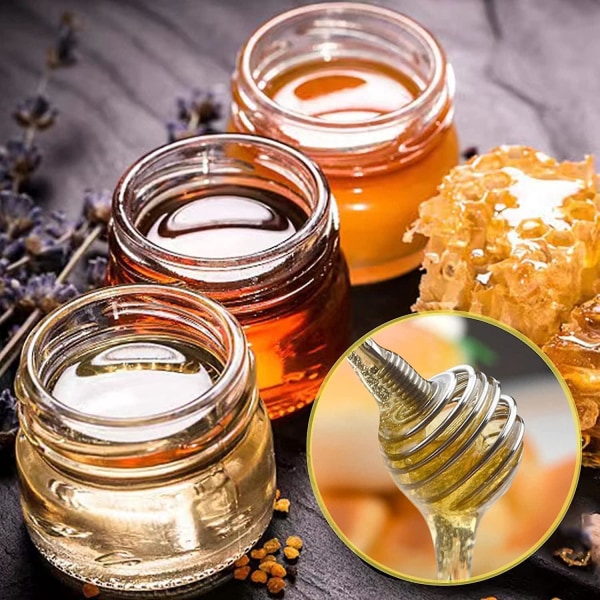 Mini Honey Dipper Sticks - Sett med 4 honningskjeer for å dyppe, røre kaffe og drikke