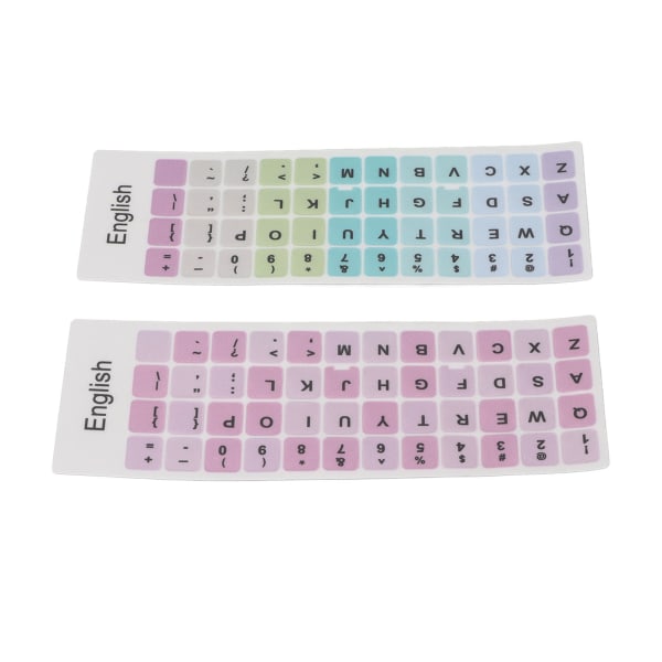 2st Tangentbordsdekaler Färgglada engelska språk Dammtät vattentät beläggning PVC-material Dator Keycaps Stickers A