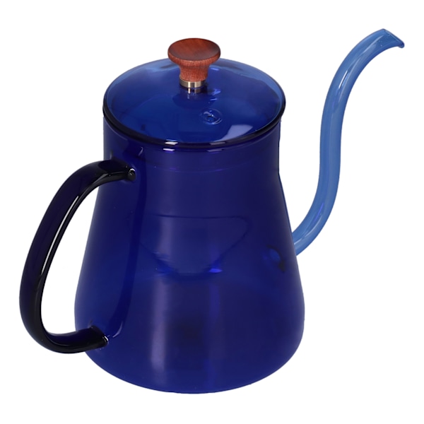Kahvipannu Lasinen Kahvipannu 600ML Kahvitippa Pannu Pitkä Suutin Pannu Kotiin Keittiöön Sininen