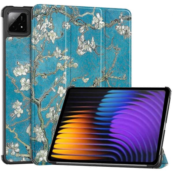 Fodral för Xiaomi Pad 7 Pro/Pad 7 Mönstertryckt Läderställ Tablet Cover - Aprikosblomma