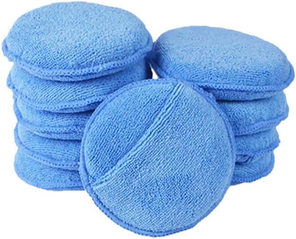 Mikrofiber voksapplikator runde svampepuder til bil, 10-pak blå