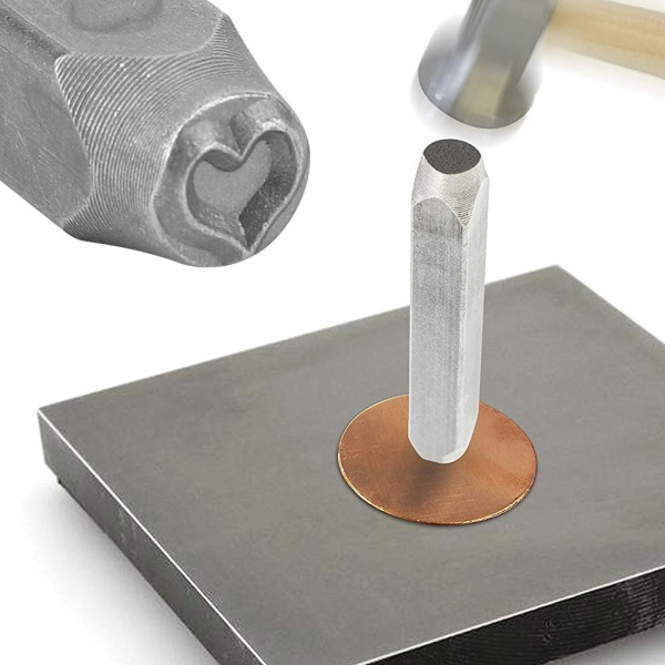 CR V stålstempelformet metalstempel til tilpasning af stållæder (hjerte)