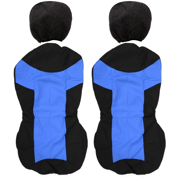 4kpl auton set cover Kuljettajan Copilot Seats Protector Universal Auto Interior Accessory Sininen musta