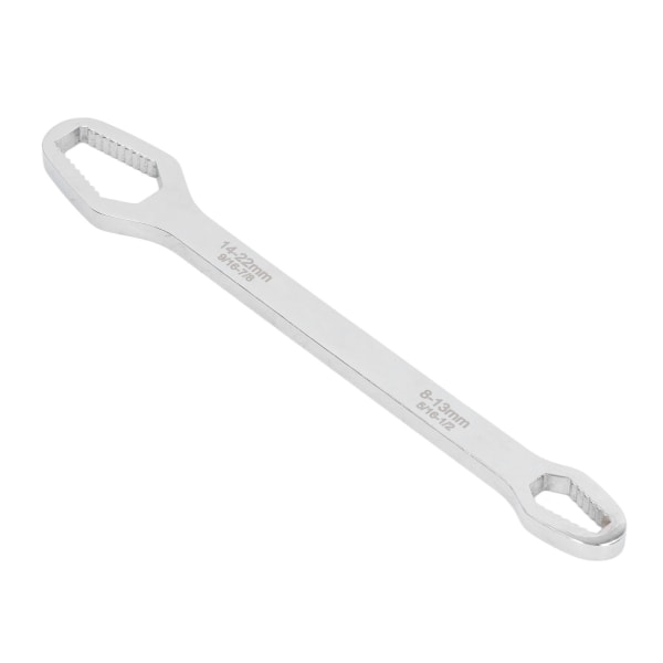 Double End Multifunctional Universal Wrench Labor Saving Steel Repair Tool 8mm T 270mm L 250g White Thicken Mirror Chrome Plated
