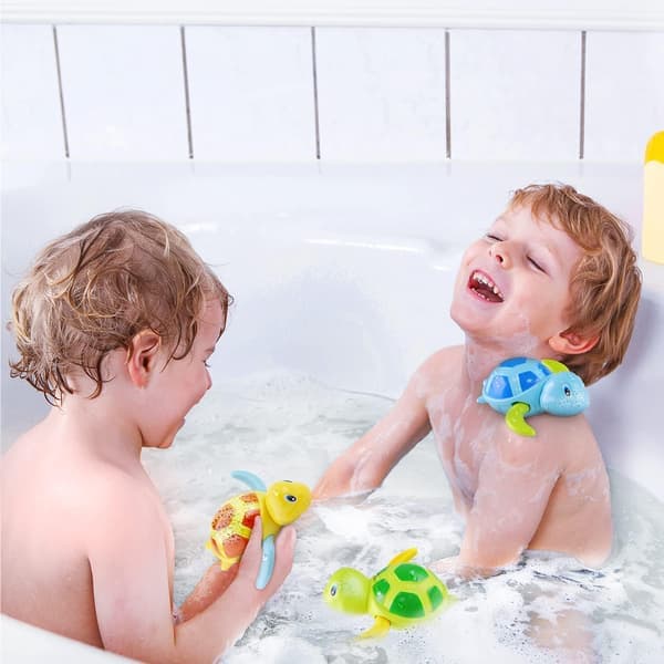Badeleker 1-3 år, Babyleke Badekar Skilpaddeleke, Søte Flerfargede Flytende Badeleker - [3 Stykker]