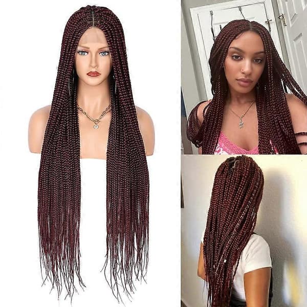 Box Braid -peruukki naisille, solmuton punottu peruukki, pitsietuosan peruukki