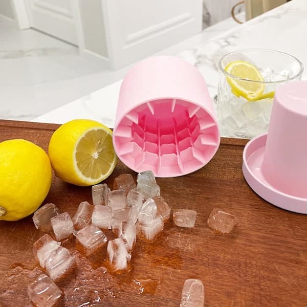 Isterningeform med lås 2 stk. Silikone isterningeform Isterningeform Isforme Isterningemaskine Isterningeforme Mini isterninger Silikone isterningeform Pink Pink Rosa