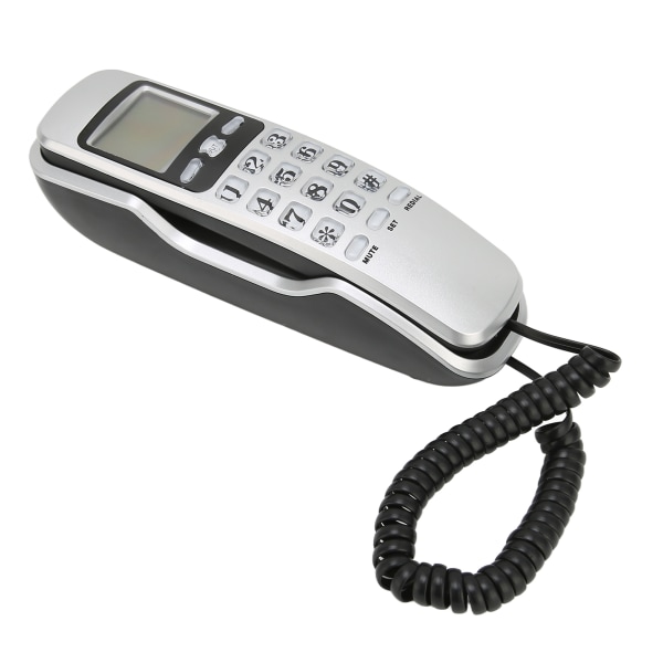 KXT888CID Fasttelefoner på veggtelefoner Fasttelefon med ledning med LCD-skjerm for hjemmekontorhotell (sølv)