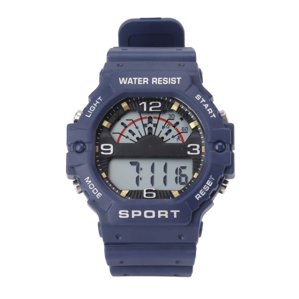 Sport Herre Digital Chronograph Strap Watch Klassisk Vintage Firkantet Herre Digital Watch WR50M Vandtæt Blå