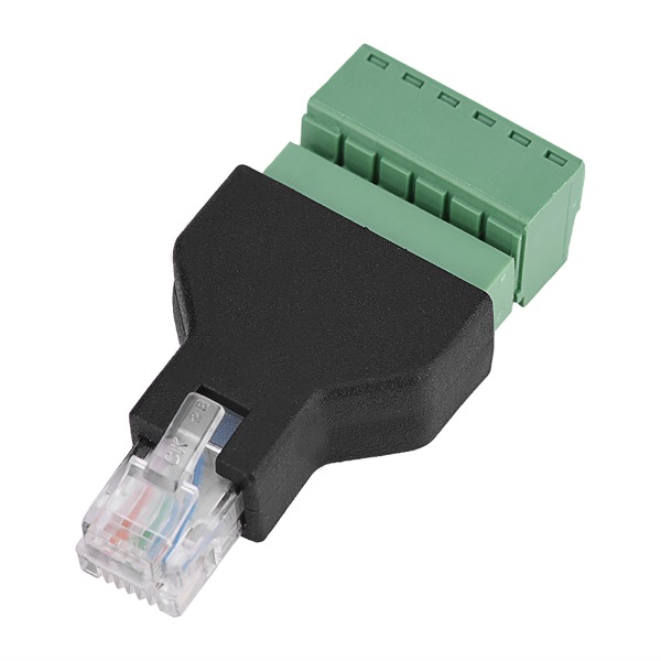 1 stk Ethernet RJ12 6P6C hann til 6 pins skrueterminaler Adapterkontakt