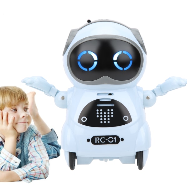 939A Robot Toy Interaktiv Stemmegjenkjenning Ta opp Sang Dans Mini RC Robot ToyBlue