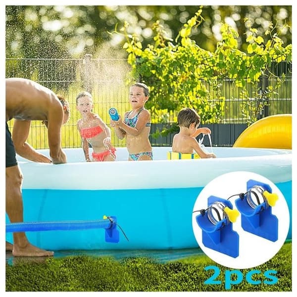 2-delt poolslangeholder, slangebeslag med kabelbindere til 30-37 mm slanger