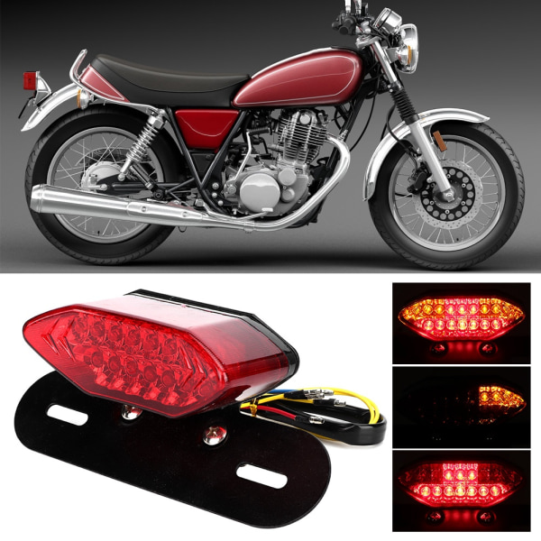 Universal Vintage Motorsykkel LED Baklys Blinklys Baklykt Passer til YamahaRed