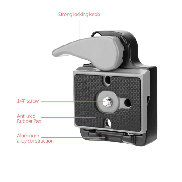 Alumiiniseoksesta valmistettu pikakiinnityssovitinlevy DSLR-kameran kolmijalan kuulapäälle