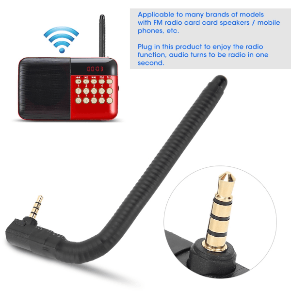 Extern antenn för minihögtalare Radio Mobiltelefon Signal 3,5 mm armbåge