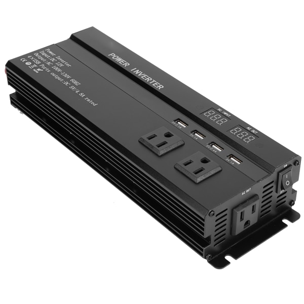 12V/24V til 110V sort bilsolspændingsomformer Høj effekt 3000W/4000W/5000W12V til 110V 5000W