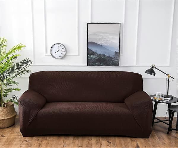Stretch Sofföverdrag, Universal Sofföverdrag för Soffa med Armstöd (Svart, 1-sits)